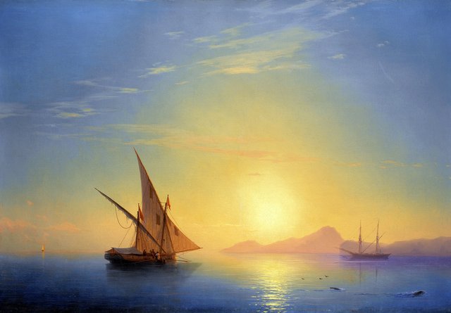 The Island of Ischia at Sunset (Sunset over Ischia) by Ivan Aivazovsky