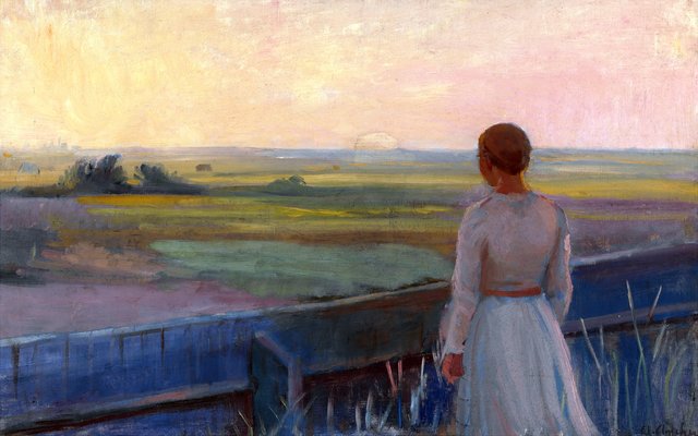 As evening falls by Anna Ancher