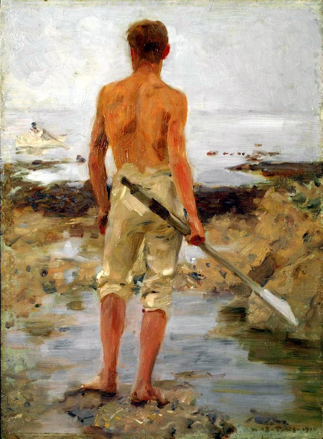 A boy with an oar by Henry Scott Tuke