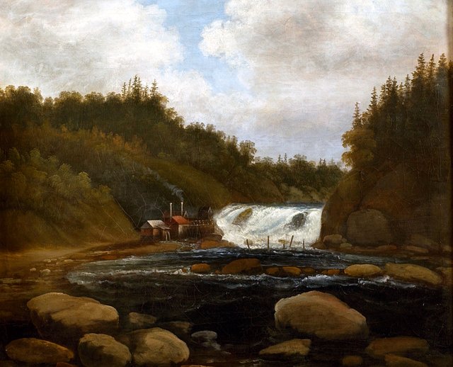 Landskap med sag og fossestryk ( by Peder Balke