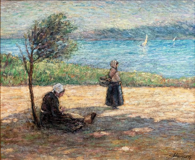 Two Breton Women on the Seashore by Henri Lebasque