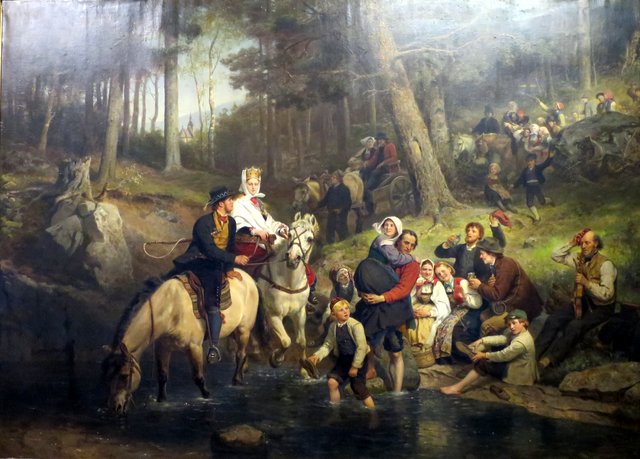Wedding Procession Through the Fores by Adolph Tidemand