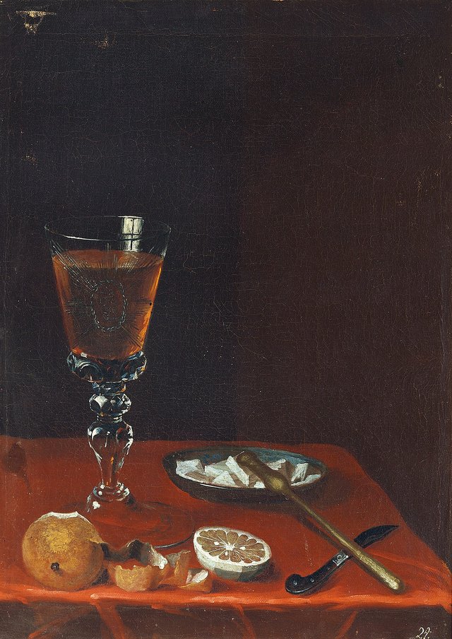 Still-life with glass cup and fruit. No. 27. by Johan Hörner