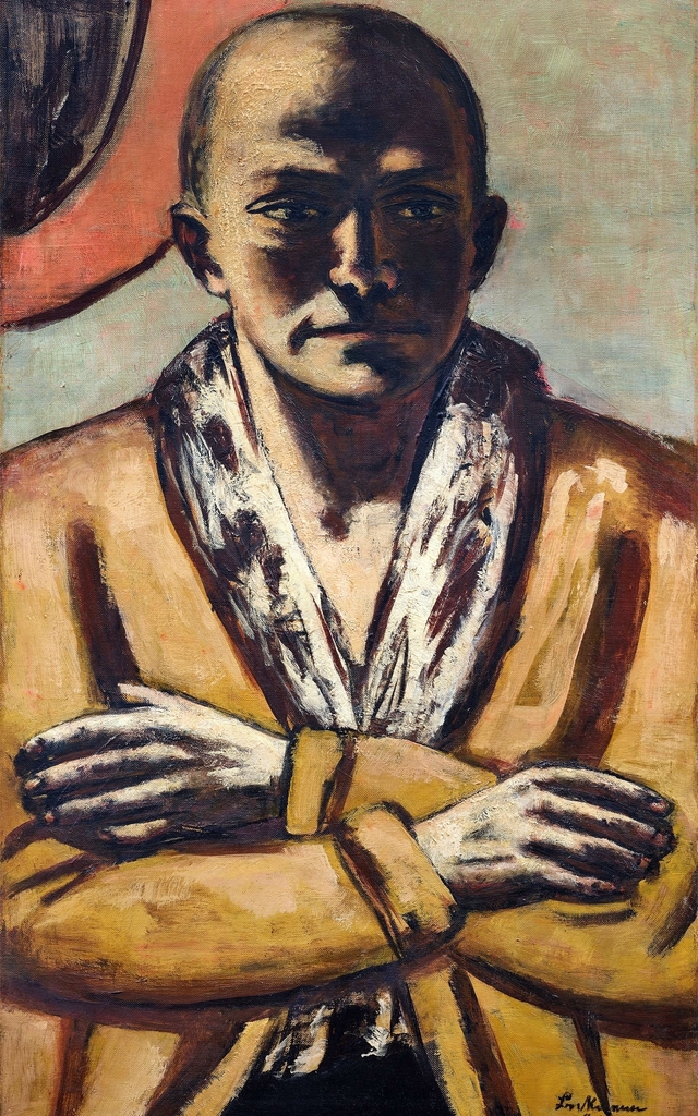 Self-Portrait Yellow-Pink by Max Beckmann