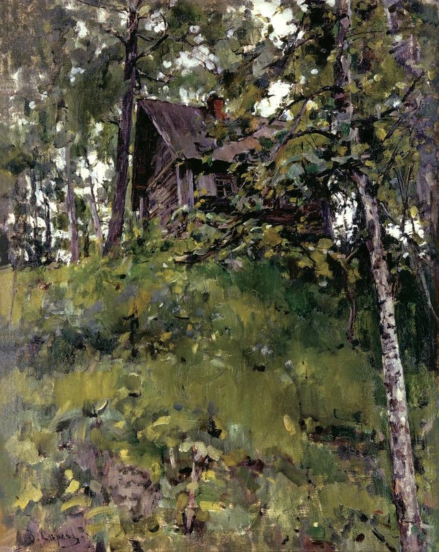 Old Bath-House in Domotkanovo by Valentin Serov