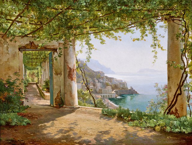 The Amalfi Coast viewed from Convento dei cappuccini. by Carl Frederik Aagaard