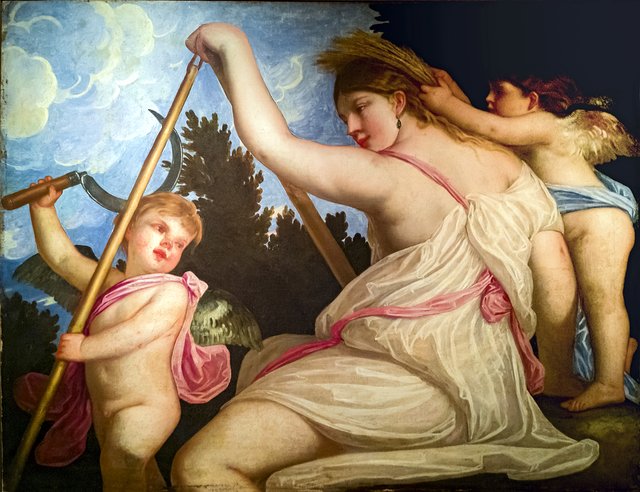 Cérès avec deux Putti by Alessandro Varotari