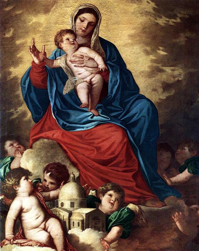The Madonna with Design of a Shrine by Alessandro Varotari