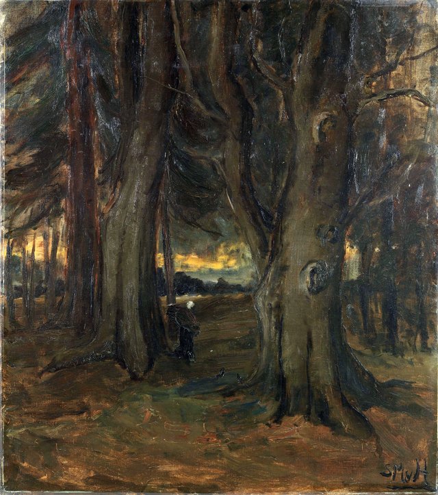 View in a forest by Sina Mesdag-van Houten