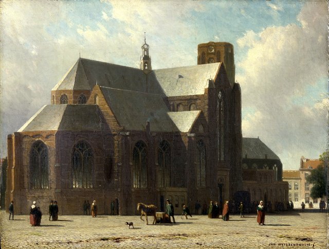 Souvenir of the Church of St Lawrence, Rotterdam by Jan Weissenbruch