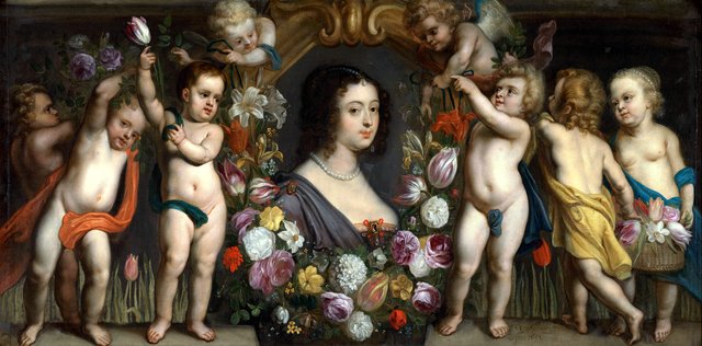 Portrait of a woman, possibly Anna van Renesse (....-....) by Theodoor van Thulden