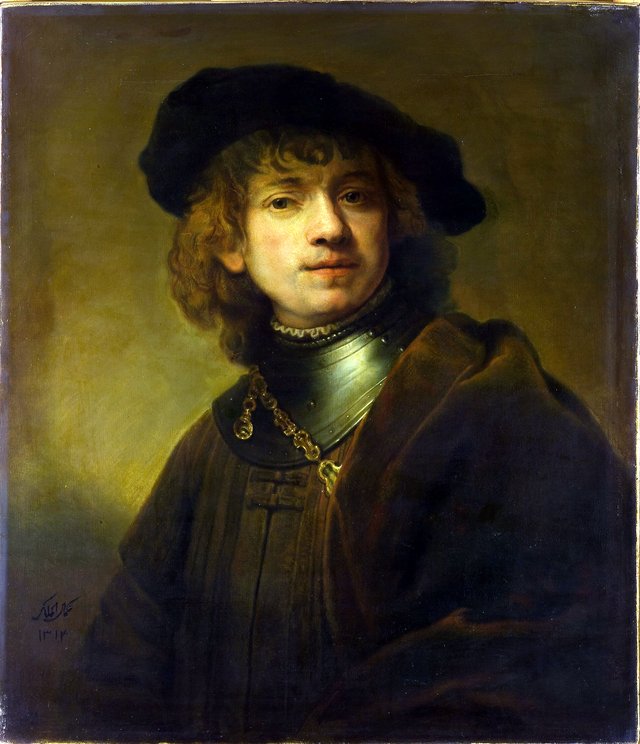 Portrait of a Young Man by Kamal-ol-molk (after Rembrandt) by Kamal-ol-molk