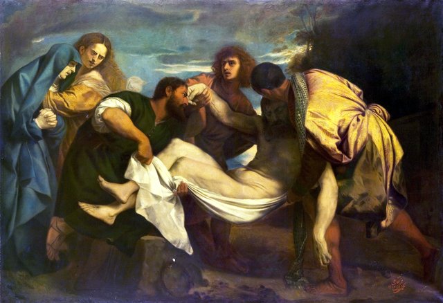 The Entombment of Christ (after Titian) by Kamal-ol-molk