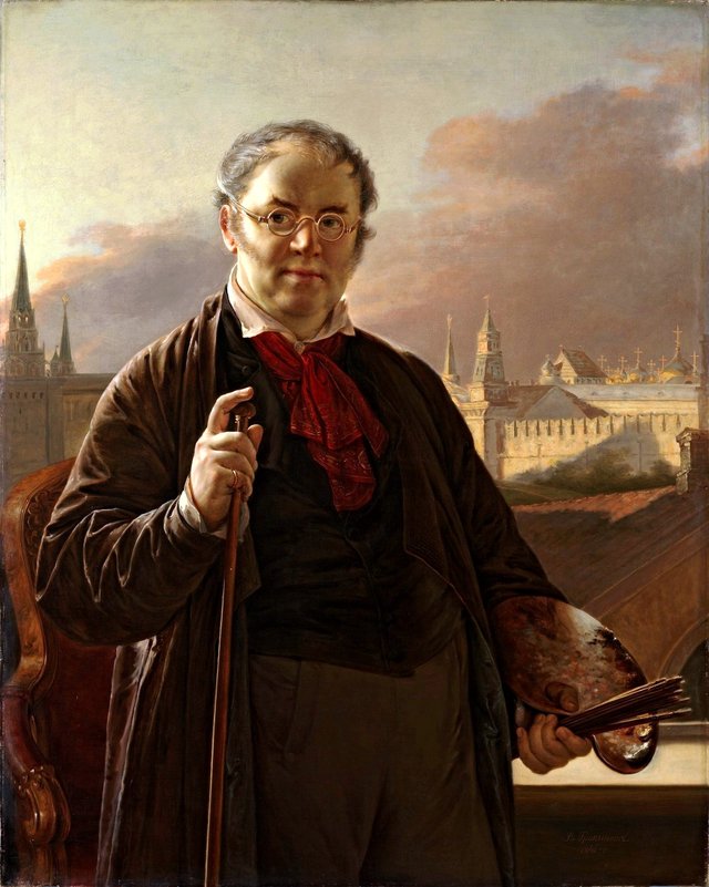 Self-Portrait in Front of the Kremlin by Vasily Andreevich Tropinin