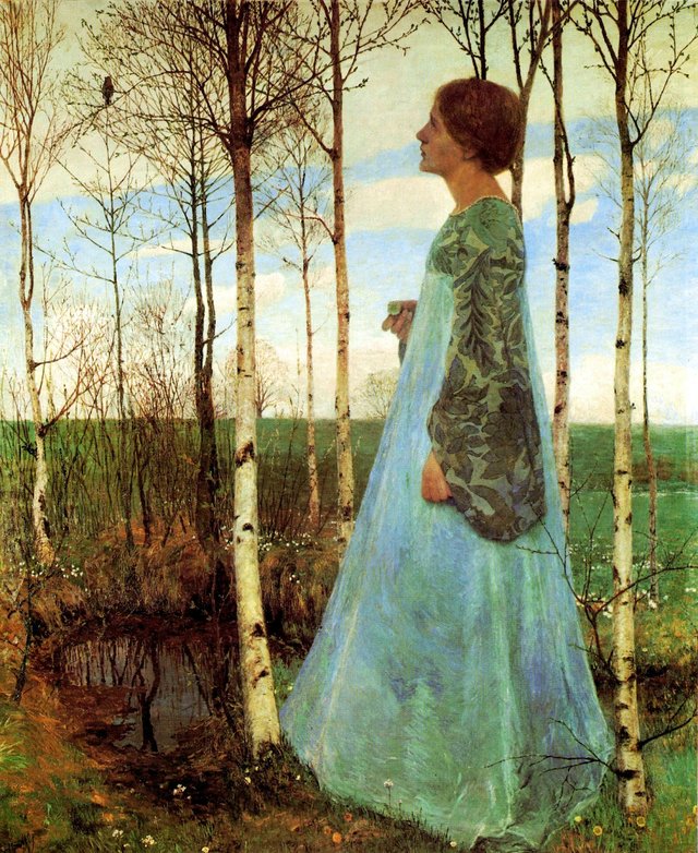 Frühling. (Porträt von Martha Vogeler) by Heinrich Vogeler