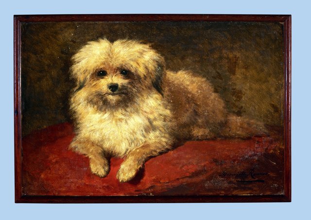 Liggend hondje by Henriëtte Ronner-Knip