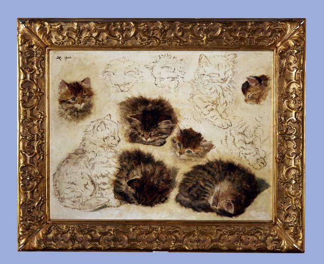 Study of eleven cats by Henriëtte Ronner-Knip
