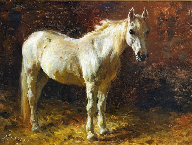 A white mare. by Hans Michael Therkildsen