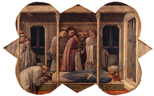 The Funeral of a Bishop Saint by Lorenzo Monaco