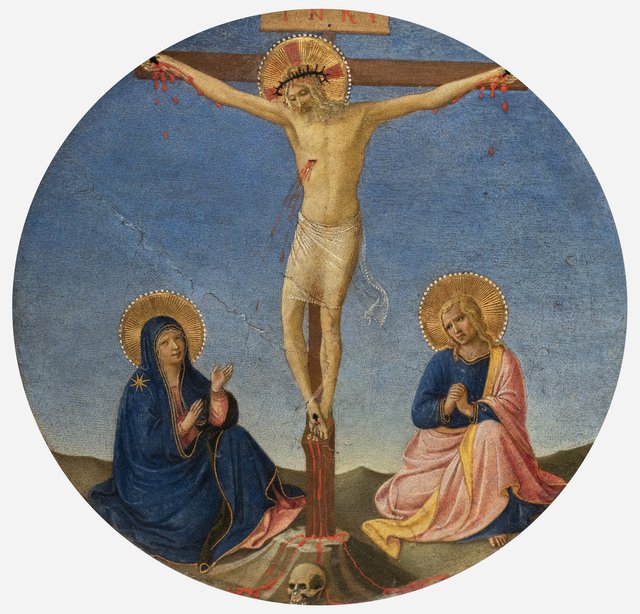 Roundel of the Crucifixion and the Coronation of the Virgin by Fra Angelico