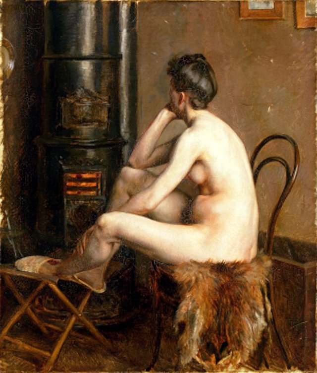 The model tries to keep warm. by Valdemar Irminger