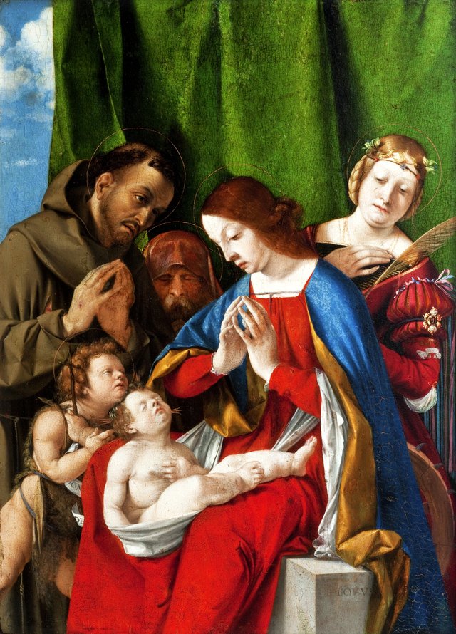 Adoration of the Christ Child by Lorenzo Lotto
