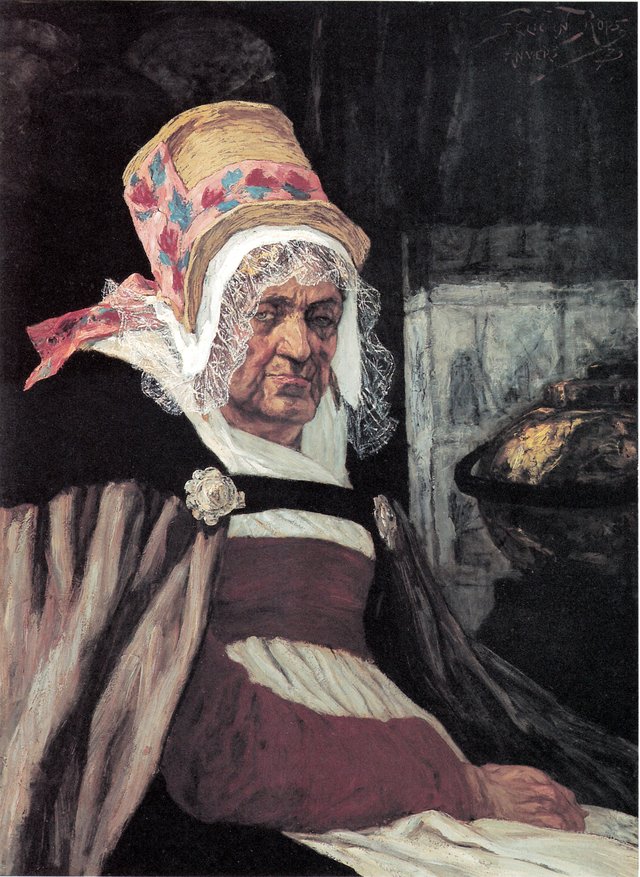 Kopf einer alten Antwerpenerin by Félicien Rops