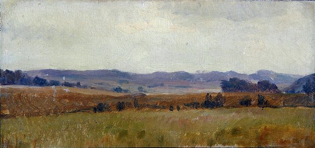 Landscape with hills near Jyderup. by Valdemar Irminger