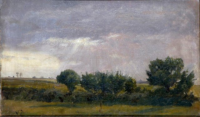 Landscape with dark clouds. by Valdemar Irminger