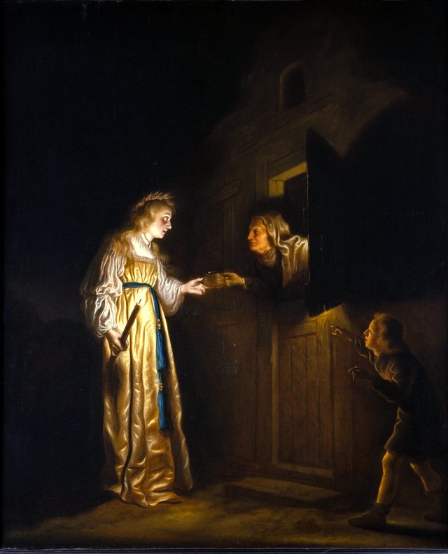 Mocking of Ceres by Stellio (Metamorphosis V:446-461) by Salomon Koninck