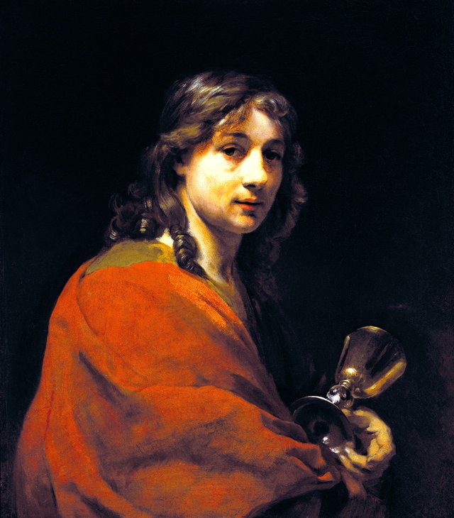 Self-portrait of Willem Drost (1633-1659) as John the Evangelist by Willem Drost