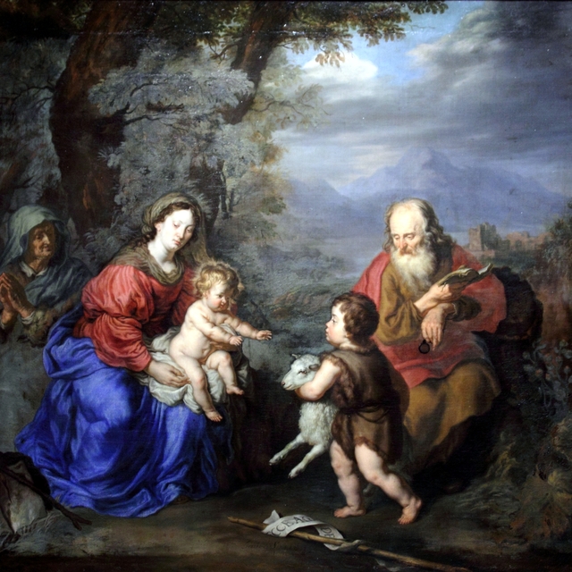 Holy family with saint John and saint Anne by Joachim von Sandrart the Elder