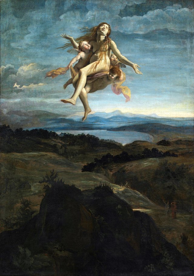 Madeleine portée au ciel par des anges by Giovanni Lanfranco