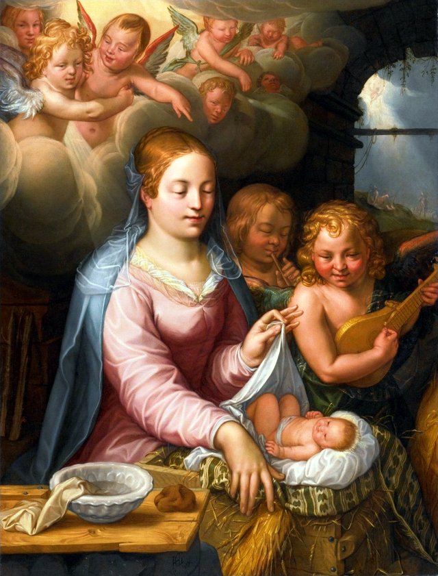 Madonna and Child with Angels by Hendrik Goltzius