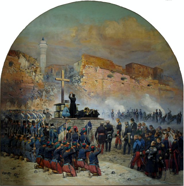 Obsèques du Général Comte de Damrémont devant la brèche de Constantine le 18 octobre 1837 by Édouard Detaille