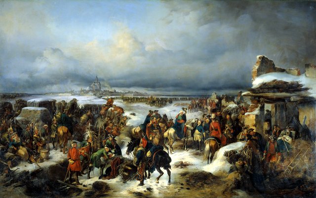 The capture of the Prussian fortress of Kolberg on 16 December 1761 by Alexander von Kotzebue