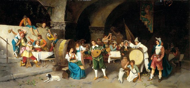 Day in a tavern by Luis Ricardo Falero