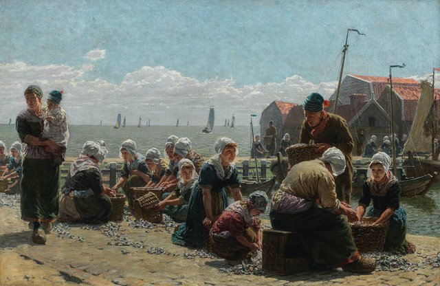 Sorting the catch, Volendam by George Clausen