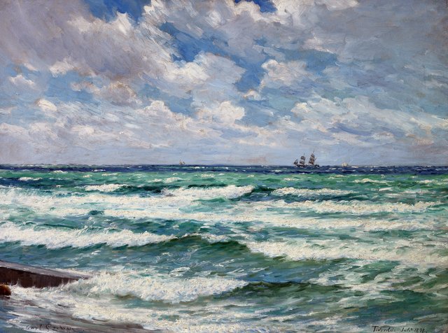 A summer storm at Tisvilde. by Carl Locher