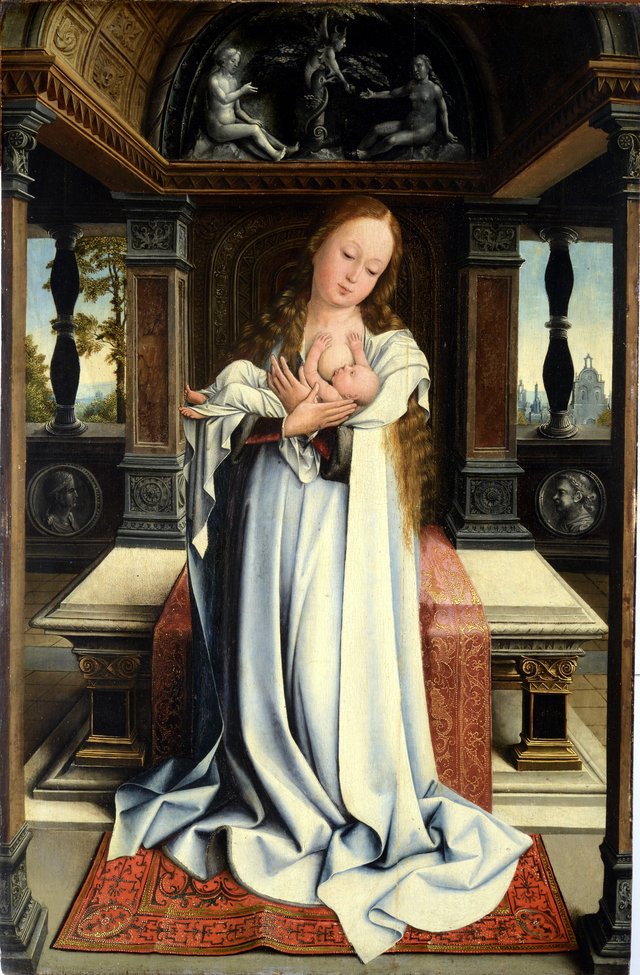 Madonna with Child before an altar by Bernard van Orley