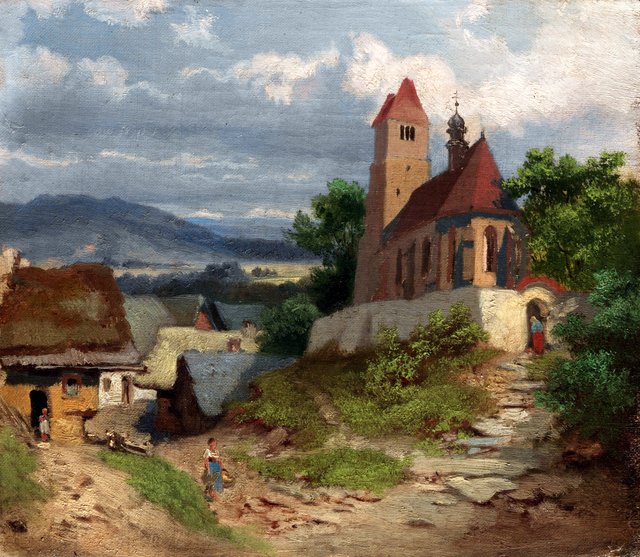 A Village Church by Josef Mánes