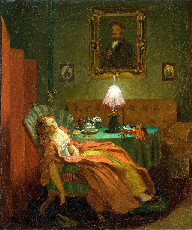 While Reading by Josef Mánes