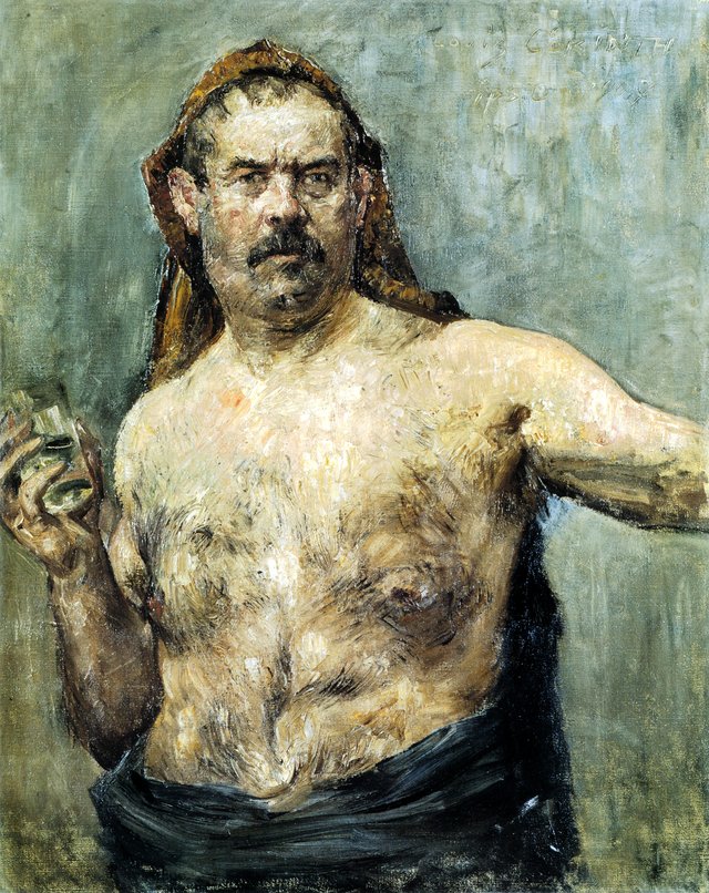 Self-Portrait with a Glass by Lovis Corinth