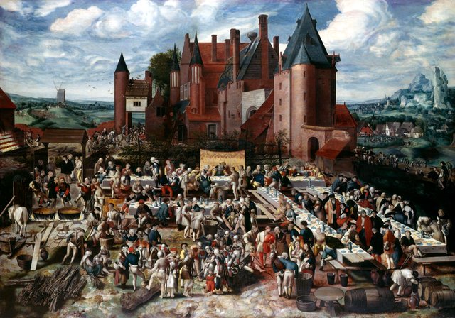 The meal on a sabbath day at the house of a Pharisee by Brunswick Monogrammist