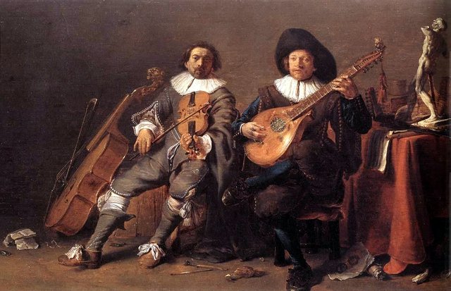 Self portrait of Cornelis Saftleven (1607-1681) with Herman Saftleven (1609-1685) by Cornelis Saftleven