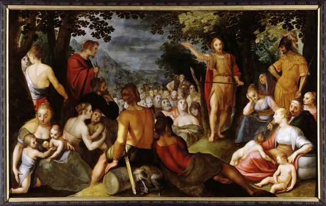 Preaching of John the Baptist by Adam van Noort