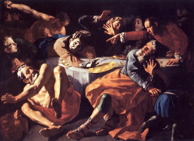 Die Ermordung Amnons beim Gastmahl Absaloms by Gaspare Traversi