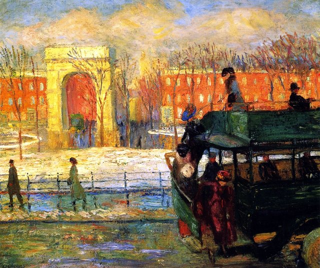 Descending from the Bus by William James Glackens