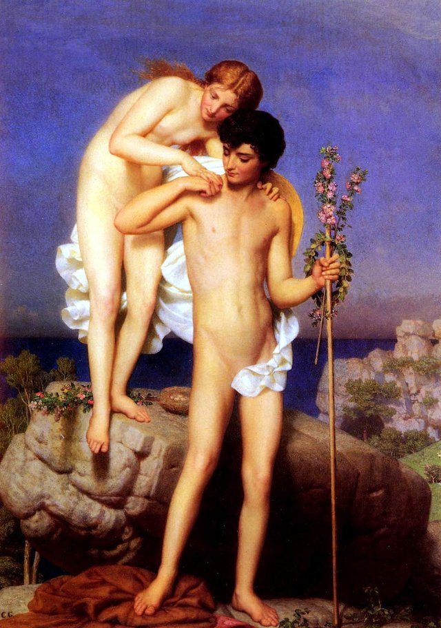Daphnis et Chloe revenant de la montagne by Charles Gleyre