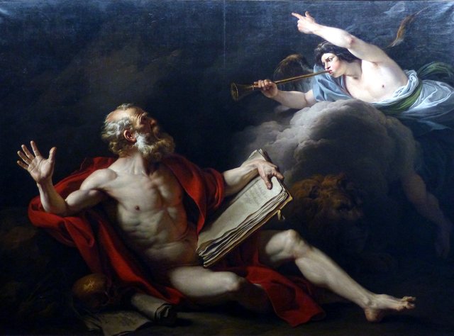 St Jerome in the Desert Listening to the Trumpet of Judgment by François-André Vincent